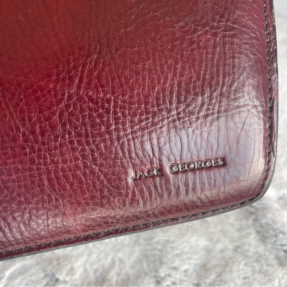 Jack Georges Burgundy Elements Classic European Leather Briefbag